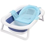 Hengda Bébé Baignoire Bébé Nacelle Enfants Pliable Pliable Bain Sûr 3 en 1 0-6 Ans avec Pieds Portable bleu