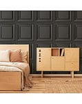 Fresco Wood Panel Charcoal Wallpaper