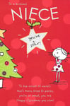 Niece Christmas Card - Nicest Much loved so Sweet - You're a Star on Xmas Tree