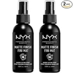 NYX Professional Makeup Spray Fixateur Setting Spray, Spray de Finition, Tenue Longue Durée, Fini Mat, Formule Vegan, Lot de 2, Modèle : Matte