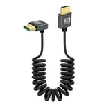 Cable Spirale Hdmi Vers Hdmi 8K,90 Degres,Angle Vers Le Haut,Court,48Gbps,Haute Vitesse,Hdmi2,1,Support Hdr,8K@60Hz,4K@120Hz,Compatible Avec Camescopes,Moniteurs(Vers Le Haut)