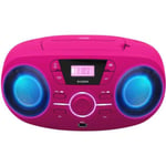 BIGBEN CD61RSUSB Bärbar Radio Cd Usb Rosa + Ljushögtalare