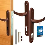 KOTARBAU® Poignée de Porte 90 mm Gauche Droite pour Cylindre Profilé Ensemble de Porte Marron Ferrure de Porte de Chambre Poignée de Porte Aluminium