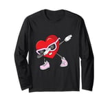 Dabbing Heart Funny present Mens Kids Boys Valentines Day Long Sleeve T-Shirt