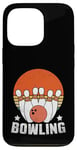 Coque pour iPhone 13 Pro Bowling Bowler Tenpin rétro coucher de soleil