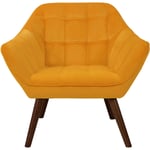 Fauteuil en velours jaune avec accoudoirs - simba