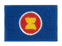 Ecusson patche Asie drapeau ASEAN A.S.E.A.N petit 45 x 30 mm brodé thermocollant