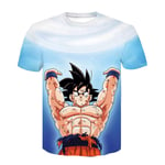 JUZSZB Manches Courtes,Unisexe 3D Impression Animation Dragon Ball T-Shirt Été Col Rond Hommes Sports Loisirs Manches Courtes Fitness Extérieur T-Shirt-L