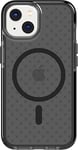 tech21 iPhone 14 Evo Check Compatible avec MagSafe - Coque de Protection Fine et Antichoc avec Protection FlexShock Multi-Chute de 4,9 m et Boutons supplémentaires - Noir fumé