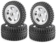 Carson 500900028 1:10 Kit Jantes All Terrain Chr modèles réduits, pièces détachées, Tuning, Accessoires, pneus RC, Argent, 80 mm