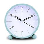 YFFSBBGSDK Alarm Clock 4-Inch Silent Pointer Desktop Round Digital Clock With Night Light Metal Luminous Alarm Clock