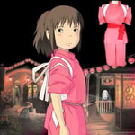 Halloween japansk anime Spirited Away Cosplay Set Tono Chihiro Performance Cosplay Kostym Kamikaze Girl Pink Kimono Set Pink 8T