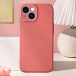 Coque Silicone pour iPhone 15 Caméra Protégée Soft Touch Série Sweet Saumon