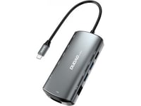 Hub Dudao A15pro 11W1 Usb-C - Usb-C Pd 60W / Hdmi / 3,5 Mm Mini Jack / Sd, Microsd / Vga / Rj45 / 3X Usb-A 3.2 Gen 1 - Szary