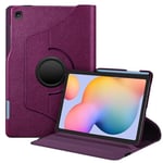 FINTIE Rotating Case for Samsung Galaxy Tab S6 Lite 10.4'' 2020 Model SM-P610 (Wi-Fi) SM-P615 (LTE), [Built-in S Pen Holder] 360 Degree Swivel Stand Cover Auto Sleep/Wake, Purple