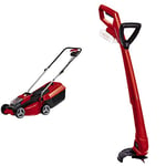 Einhell Power X-Change 18/30 Cordless Lawnmower - 18V, Brushless Motor, 30cm Cutting Width, 25L Grass Box, 3 Cutting Heights & Power X-Change 18/24 Lightweight Cordless Strimmer - Includes 20 x Blades