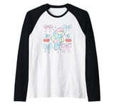 The Smurfs Smurfette Bow Beauty Coquette Retro Chest Logo Raglan Baseball Tee