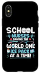 Coque pour iPhone X/XS Funny School Nurses Saving The World One Ice Pack à la fois