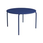 Vente-unique.com Table ronde de jardin D. 110 cm en métal - Bleu nuit - MIRMANDE de MYLIA