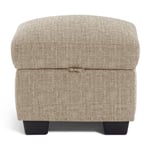 Habitat Lisbon Fabric Storage Footstool - Stone Beige