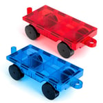 Ikaliwei Magnetic Building Blocks Car Kids Toys for 3 4 5 6 7 8 Year Old Boys Girls 2pcs Magnetic Tiles Truck Toddler Toys Age 3-5 Clear Magnetic Bricks Train Toys for 3-4 4-5 Christmas Birthday Gifts