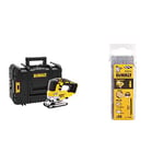 DEWALT Scie Sauteuse XR 18V Li-ion, avec Coffret TSTAK et Éclairage LED - Courses à Vide 3200tr/min, Coupe Bois 135mm / Acier 10mm, DCS334NT-XJ + Lame XPC pour le bois HCS Lot de 20, dt2176-QZ