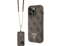 Guess Crossbody 4G Metalinis Dėklas Su Logotipu Iphone 13 Pro Max - Rudas