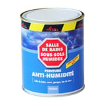 Peinture anti humidité mur humide plâtre béton placo cave sous-sol salle de bain sdb anti moisissure salpêtre isolante arcascreen - 0.75 l (jusqu'à 3