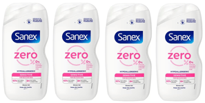 4x Sanex Zero% Sensitive Skin Shower Gel (4 x 450ml)