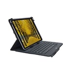 Logitech Universal Folio Etui iPad/Tablette avec Clavier sans Fil Bluetooth, pour Ipad 9-10 Pouces/Tablette Windows, Configuration Facile, Batterie Longue Durée 2 Ans, Clavier AZERTY Français - Noir