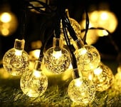 Guirlande Lumineuse Exterieur Solaire, BrizLabs 13.8M 60 LED Guirlande Lumineuse Boules Solaire 8 Modes Imperméable Intérieur Exterieur pour Jardin, Patio, Noël, Mariage, Fête, Blanc Chaud