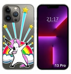 Coque Silicone Transparent pour IPHONE 13 Pro (6.1) Design Licorne Dessins