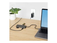 Startech.Com Usb C-Multiportadapter, 4K 60 Hz Hdmi Video, 3-Portars 5 Gbps Usb-A-Hubb, 100 W Usb Strömförsörjning Pass-Through, Gbe, Sd/Microsd, 30 Cm Kabel, Resedocka, Dockningsstation För Bärbar Dator - Dockningsstation - Usb-C / Thunderbolt 3 / T