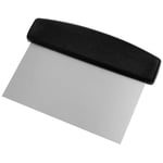 FM Professional 21544 Coupe-pâte professionnel, coupe-pâte de boulanger, ustensile professionnel, coupe pâte à pain, Acier inoxydable, Plastique, Inox, Noir, 16 x 12 cm