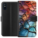 Tegnebogsetui til Xiaomi Redmi 9A med Metallict mønster motiv