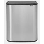 BRABANTIA Bo Touch Bin - 2x 30 L - Matt stål Fingeravtryckssäker