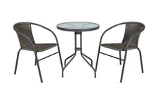 Balkong set BISTRO bord och 2 stolar D60xH70 grå -