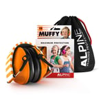 Alpine Muffy Kids Ear Defender - Ear Protection for Children from 2 years - Prevents hearing damage - Robust and easy to store - Comfortable fit - Orange