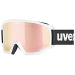 uvex Athletic Cv - Masque de Ski pour Hommes et Femmes - à Contraste Élevé - Champ de Vision Élargi et Anti-Buée - White Matt/Rose-Orange - One Size