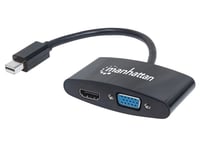 Manhattan 152709, 0,25 M, Mini Displayport, Hdmi + Vga (D-Sub), Hankoppling, Honkoppling, Rak