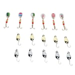 16Pcs Fishing Lures Gear Kit Set Metal Sequins Jigs Hooks Angling RE