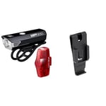 CatEye AMPP 200/Viz 100 Light Set, Black & C2 Belt/Bag Clip for Front/Rear Safety Li 534-2460 Cycling Lights and Reflectors - Black