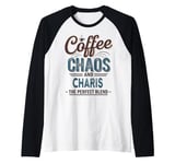 CHARIS Personalized Cute Coffee Girls CHARIS Name Raglan Baseball Tee