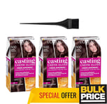 ' ORÉAL Casting Creme Gloss 500 Marron Clair Cheveux Couleur 3-pack sans