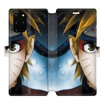 RV Housse Cuir Portefeuille pour Samsung Galaxy S20 Plus Manga Naruto Blanc