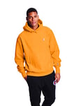 Champion Men's Hoodie, Reverse Weave, Fleece Comfortable Pullover Sweatshirt, C Gold/Left Chest C Logo, XXL