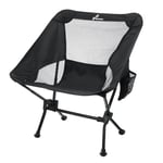 Sportneer Chaise de Camping Conception élargie Chaise Compactes de Plage Chaise Pliable pour l'Extérieur pour Les Voyages avec Un Sac à Dos Randonnée Pelouse Pique-Nique, Noir, 1