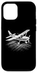 Coque pour iPhone 12/12 Pro Avion à hélice 3D Wireframe - Amoureux d'avion vintage