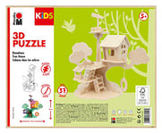 Marabu Kids Puzzle en Bois 3D pour arbre-37 pièces-Environ 28 x 26 cm, 10124360, Cabane