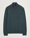 GANT Extrafine Merino Wool Half Zip Tartan Green